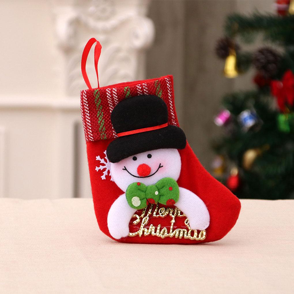 Cartoon Christmas Bags Wrapping Packaging Storage Hanger Socks Letters Sign Goodie Bag Hanging Pendent Candy Snacks New Year