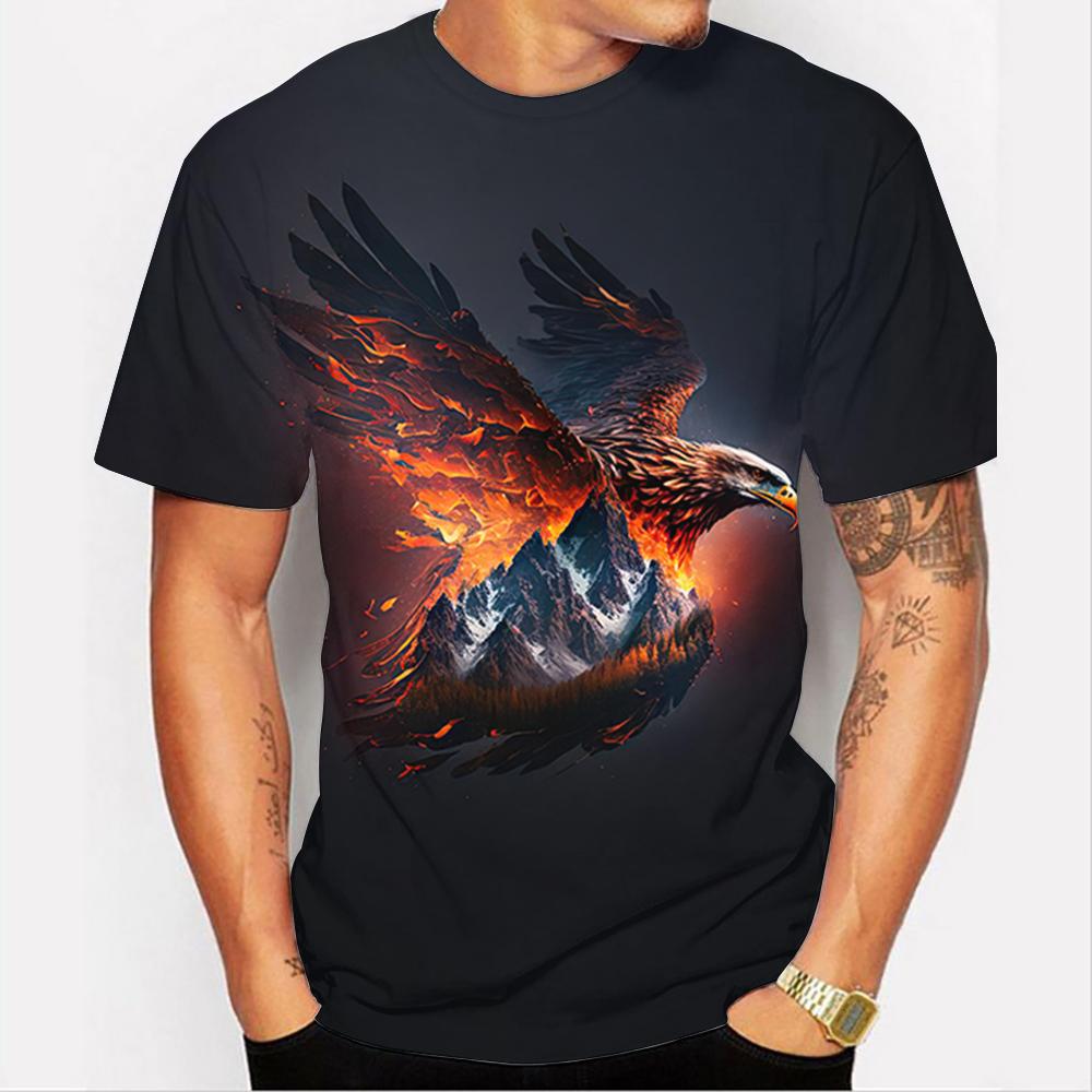 American Eagle Graphics T-Shirt For Men 3D Print Tees Animal Camisetas Pattern Short Sleeve Tops Summer Casual Men's Clothing