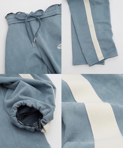 IMPROMES SIDEWAYSTANCE Men's Suede Punch Track Pants, Beige