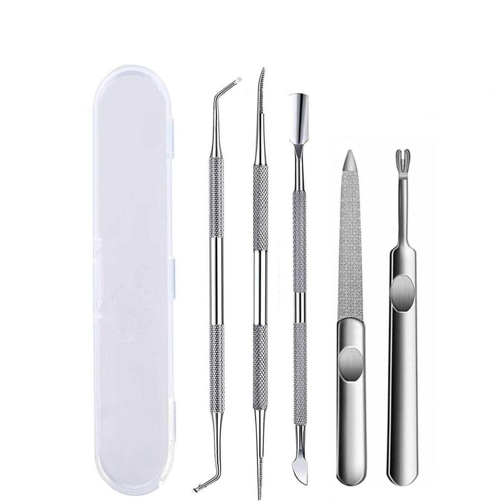 Набор для маникюра и педикюра из нержавеющей стали: В комплект входят средство для удаления мозолей, кусачки для ногтей и игла для удаления прыщей.