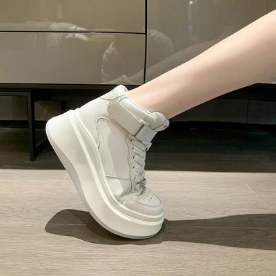 Модная женская повседневная спортивная обувь Ботильоны на толстой подошве Высокие спортивные кроссовки для баскетбола на толстой подошве Спортивная тренировочная обувь