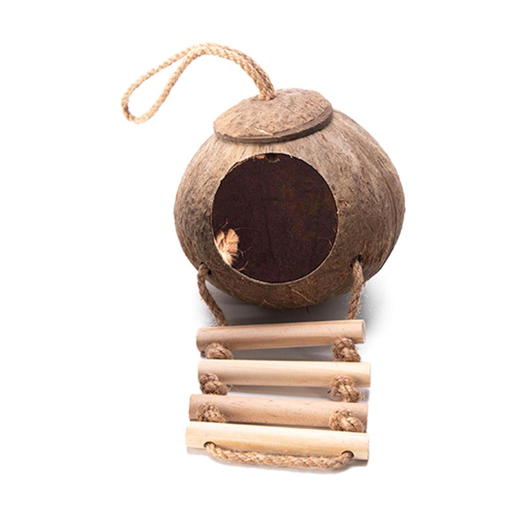 Домик для хомяка Лестница для восхождения Кокосовые убежища Гнездо Место обитания Декорации для Мини Песчанок Золотые Медведи Морские Свинки Маленький питомец