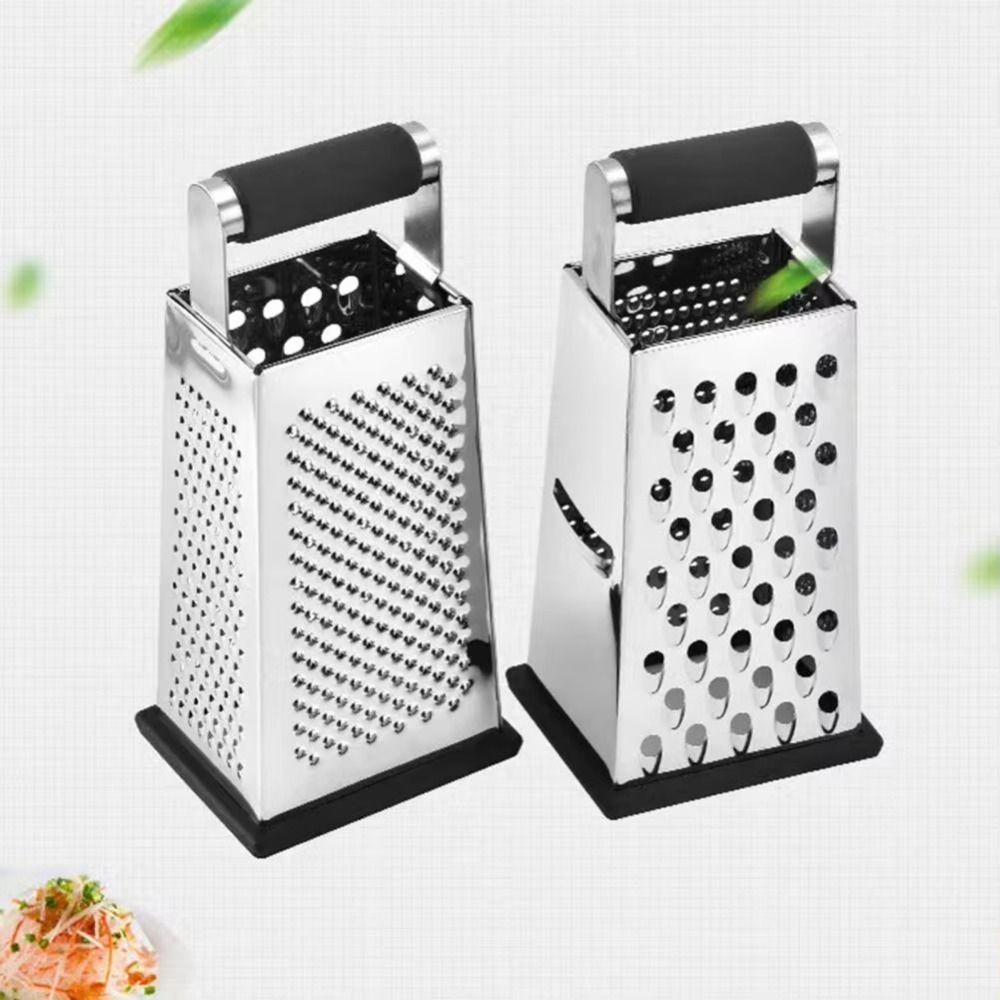 Stainless Steel Manual Cheese Grater 4-Sided Blades Sharp Blades Vegetable Slicer Multifunctional Handheld Design Food Shredder