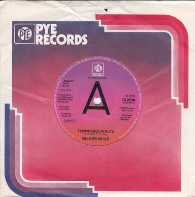 7-дюймовая пластинка СЕРЕБРИСТО-СИНЯЯ - Tennessee Waltz / Good Vibrations 7N25786PROMO Pye Records 1978 UK Соул/Фанк Б/У