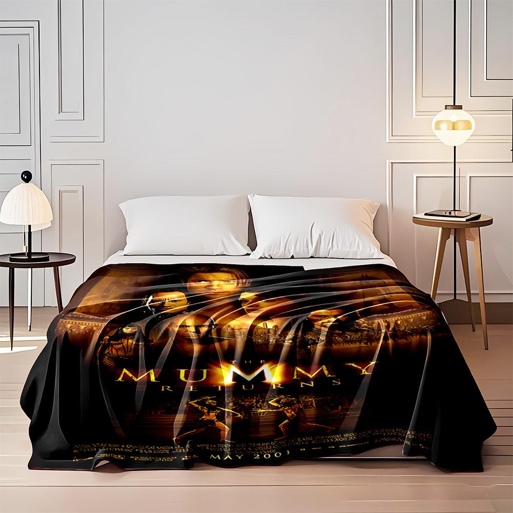 Center-aligned characters with an ancient Egyptian theme and warm tones. for all seasons blanket lunch break throw gift
