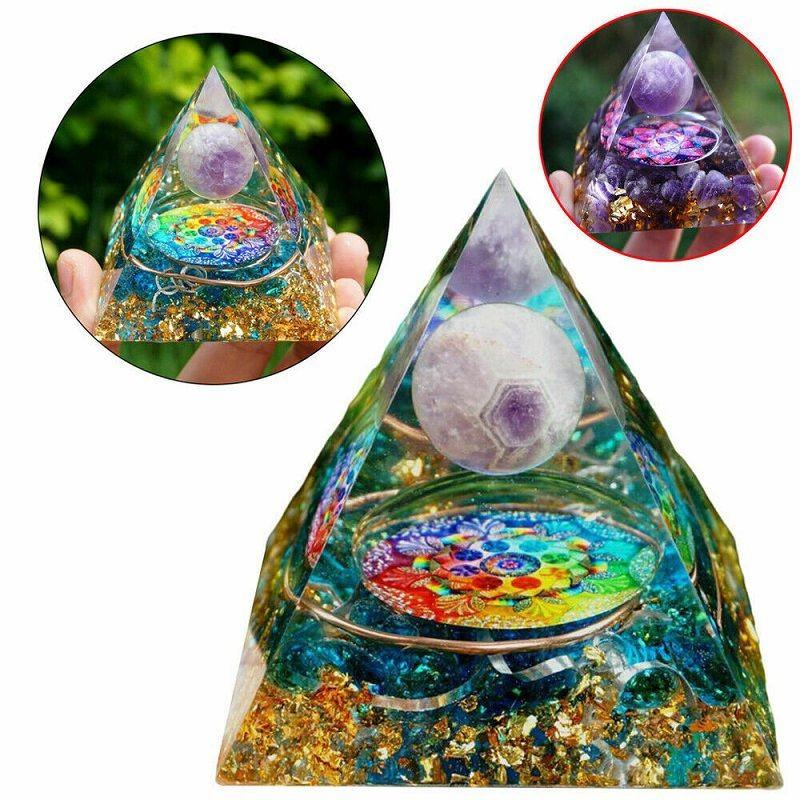 Luxurious Amethyst Pyramid Crystal Energy Orgone Home Ornament Perfect For Relaxation And Gift Giving