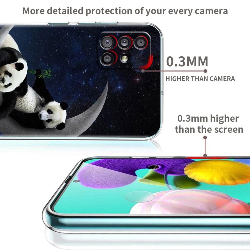 Прозрачный чехол для телефона Samsung Galaxy A51 5G A71 A21s A31 A12 A52 A41 A91 A11 A32 A72 противоударный мягкий чехол супер милый панда Funda