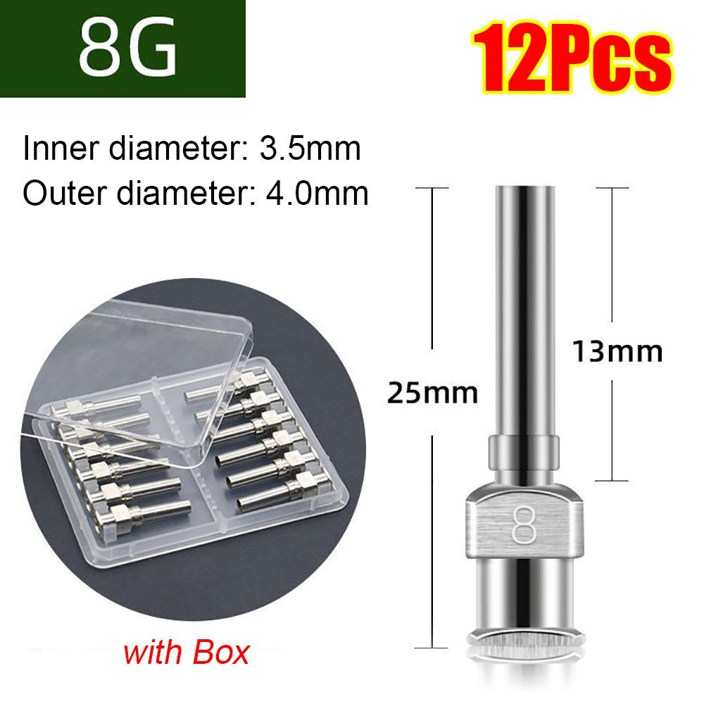 12Pcs Stainless Steel Industrial Glue Injection Needle Blunt Tip Glue Dispenser Tip