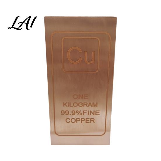 Copper Solid Bar Collectible Ornament High Purity Natural Decor Decorative Ingot Table