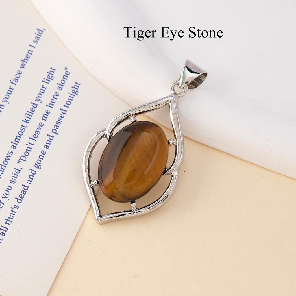 1Pc Reiki Healing Crystal Pendant, European and American Geometric Style Natural Stone Gems Charms for DIY Women Necklace Accessories, Jewelry Making