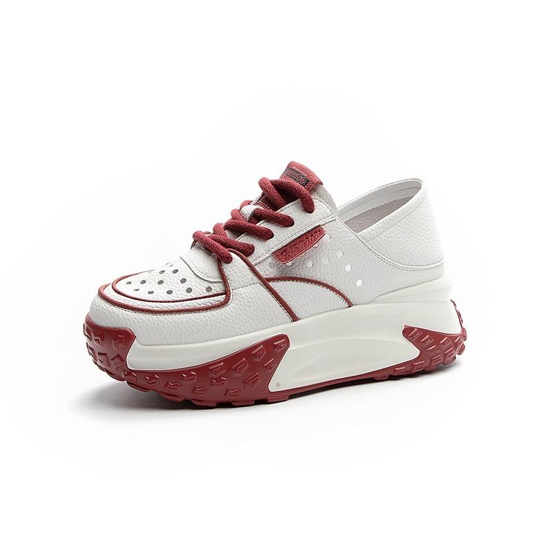 Туфли-тапочки из натуральной кожи, повседневные кроссовки с толстой подошвой, сандалии