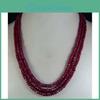 Natural Gemstone 3x4mm Hot Faceted Beads Statement Necklace 3 Strands