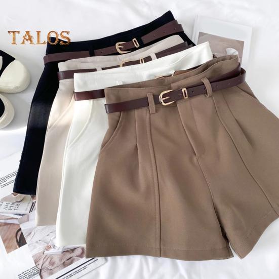 Женские шорты с высокой талией, застежкой-молнией, однотонные повседневные шорты с карманами, универсальные летние шорты