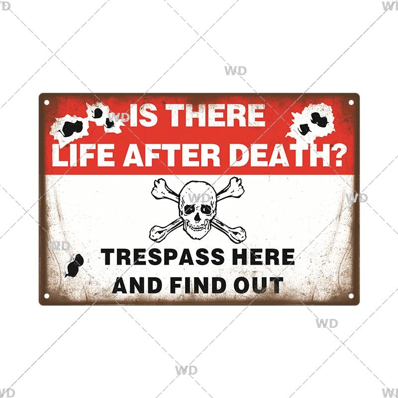 Warning Metal Sign Vintage Plaque Metal Caution Area 51 No Trespassing Retro Garden and Yard Caution Tin Sign Garage Park Decor