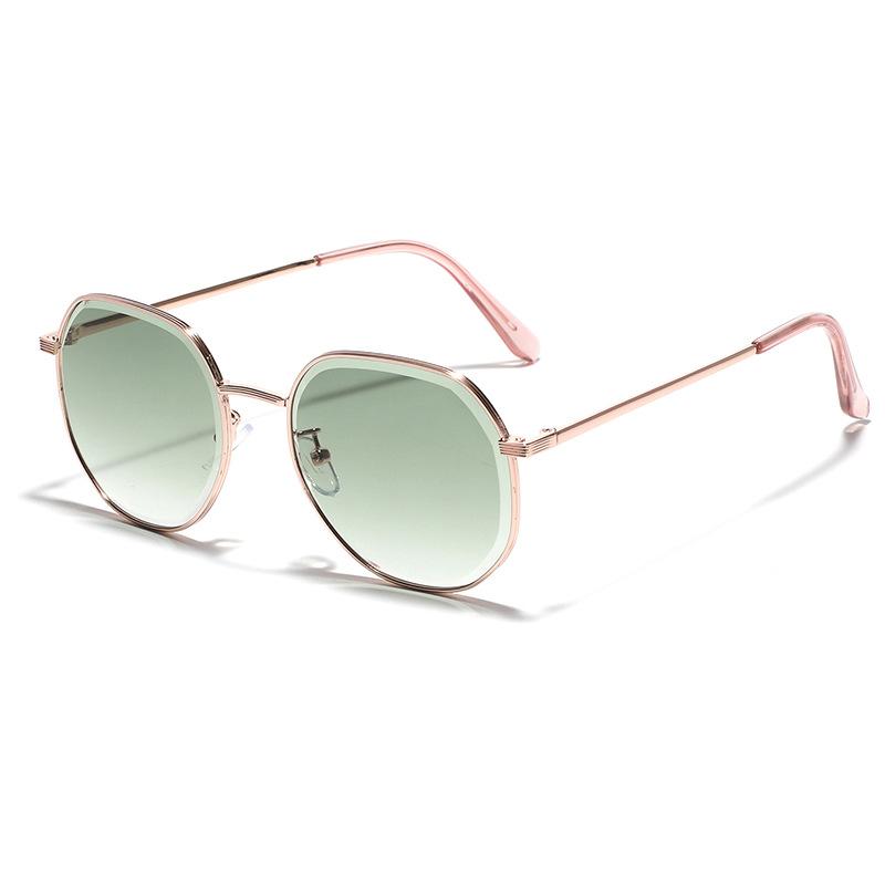 Очки Металлические ромбовидные солнцезащитные очки в маленькой оправе Мужские розовые Xiaohongshu Рекомендуемые солнцезащитные очки Atmosphere Женские