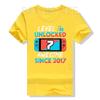Level 7 Unlocked Awesome Since 2017 7th Birthday Gaming TShirt Gamer 7 Year Old Birthday Gift Video Game Lovers Tee Fashion Top