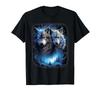Wolf Wolves In Forest Galaxy Moon Fantasy Art Wildlife T-Shirt