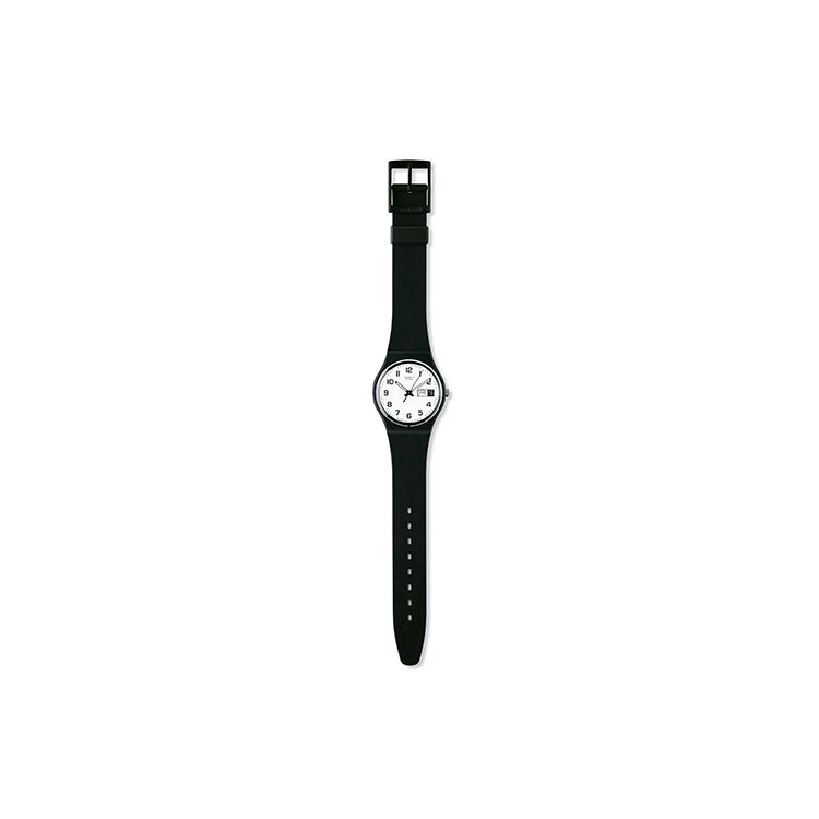 Swatch Серия Originals Кварцевый механизм Светящийся календарь Водонепроницаемость 30 м Часы 34 мм Белый циферблат Пластиковый корпус Пластиковый ремешок Унисекс часы GB743