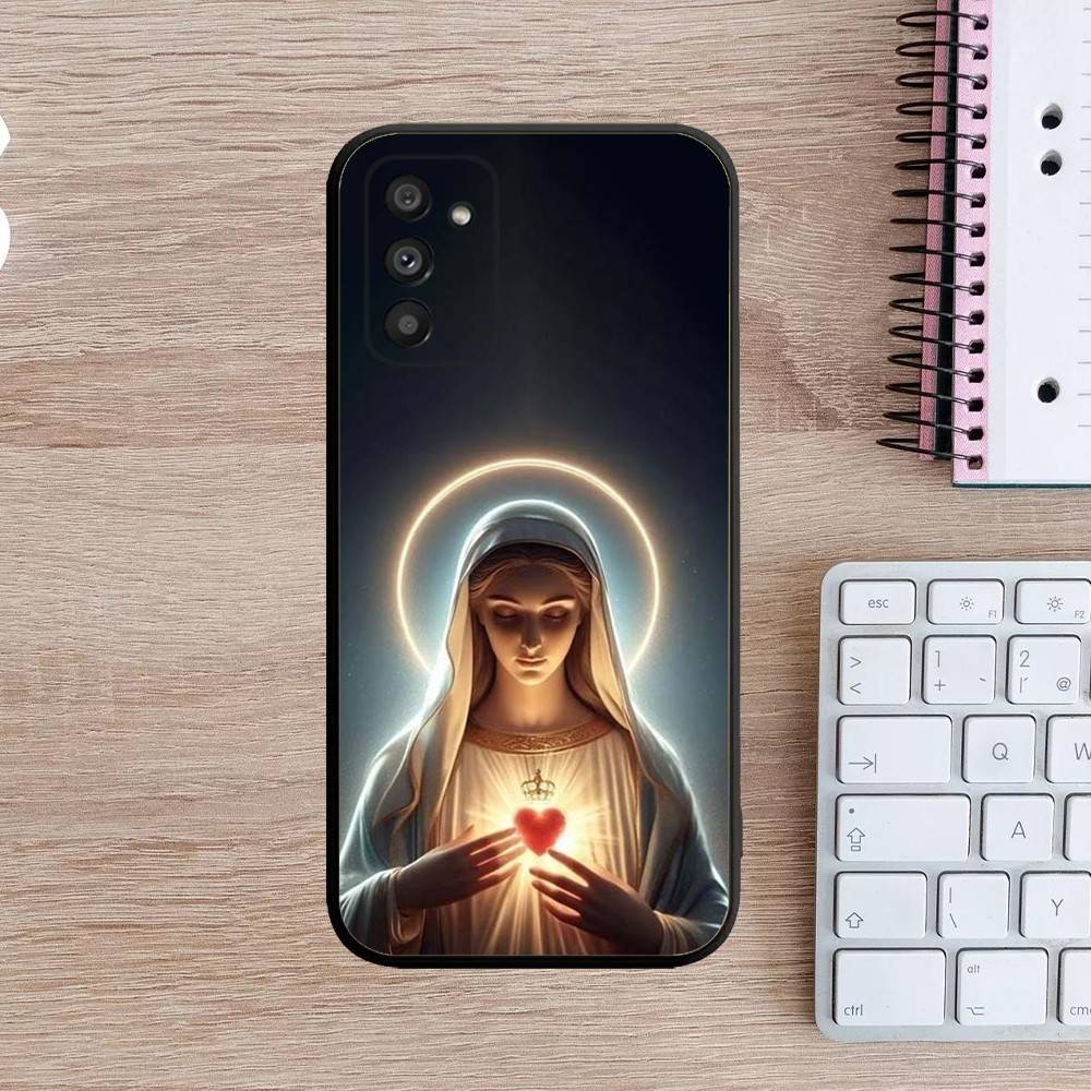 Virgin Maria Mary Phone Case For Samsung Galaxy A13,A21s,A22,A31,A32,A52,A53,A71,A80,A91 Soft Black Cover