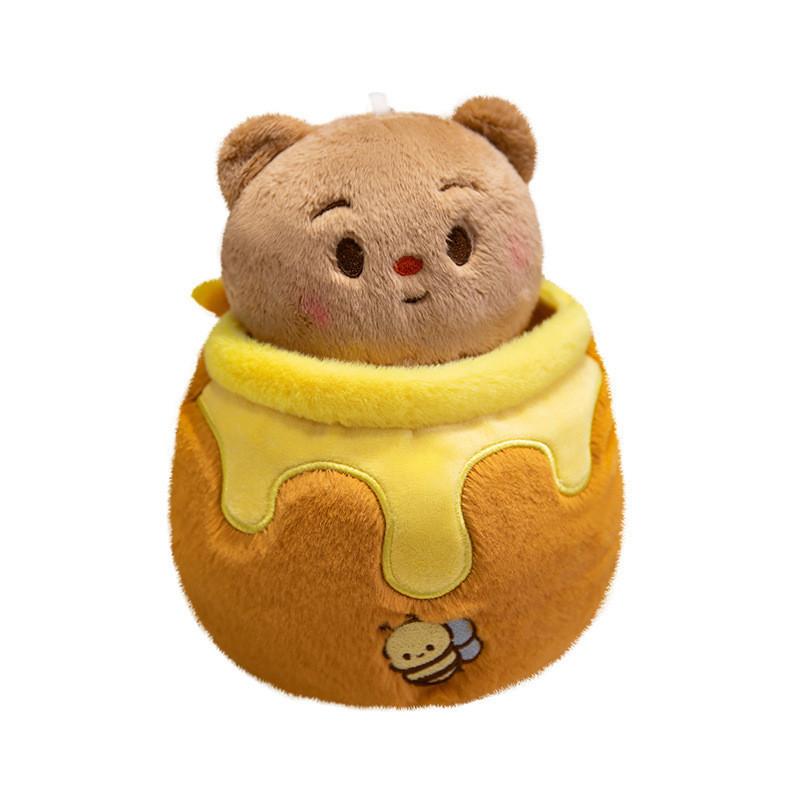 Bear Plush Butter Toy Honey Pot Series Pendant Stuffed Animal With Cotton Pp