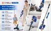 UMLo V11 Blue Cordless Stick Vacuum Cleaner – 2-in-1 Handheld & Floor Cleaning with HEPA Filtration, 300W Motor, 4000mAh Battery, LED Display