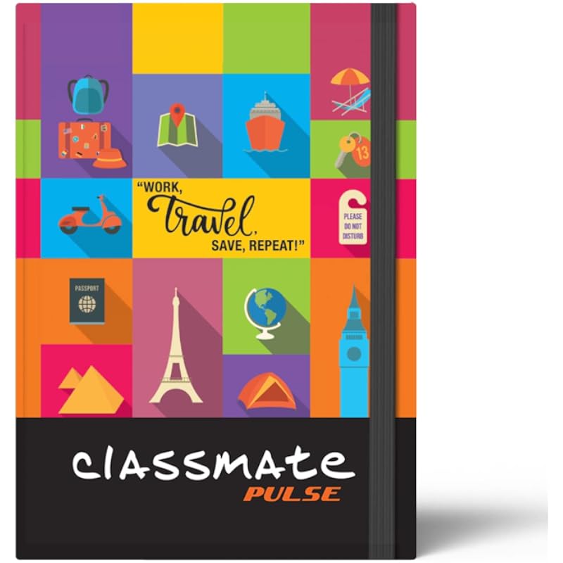 Classmate Pulse A5 Notebook | Flexi-Bound Hard Cover Notebook | 176 Pages | 80Gsm Natural Shade Paper | Unruled | 8 Spec