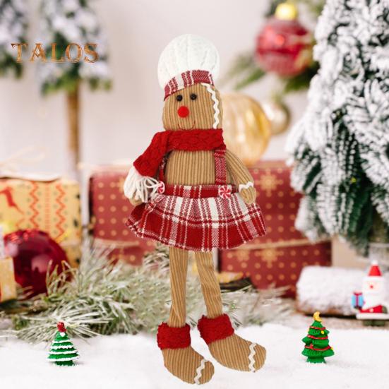 Пряничный человечек, кукла с длинными ногами, рождественская мягкая плюшевая игрушка, милая кухонная пряничная фигурка для мужчин и женщин, украшение на рождественскую елку
