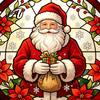 Holiday Storefront Glass Decals Round Christmas Window Sticker Stained Style Removable Static Thickened PVC Art Cling Santa Claus Tree Decal