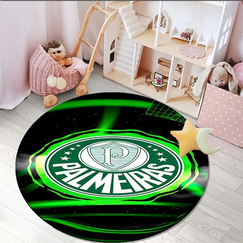 1PC round rug Green And White Passion Printed Round Area Rug ,Rug For Home Office, Round Chair Rug, Decorative Carpet Fan gifts Christmas gift