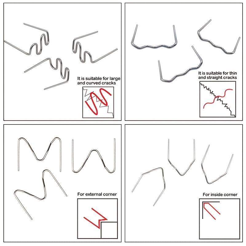 100 шт., скобы для горячего степлера для сварщика пластика, ремонт автомобильного бампера, сварочный аппарат, комплект из нержавеющей стали, автомобильные паяльные инструменты