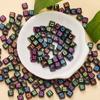 6mm 80pcs Mixed Russian Alphabet Letter Square Colorful Acrylic Beads For Jewelry Making DIY Keychain Bracelet Necklace Charms Accessories