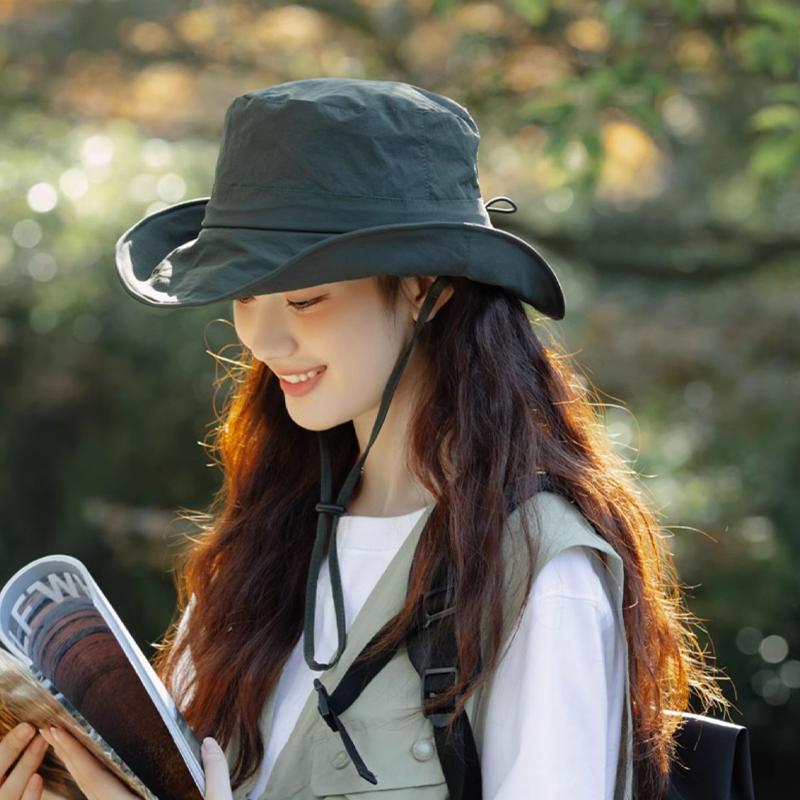 2025 шляпа женская летняя защита от ультрафиолета защита от солнца альпинизм быстросохнущая шляпа рыбака ветрозащитная веревка шляпа от солнца