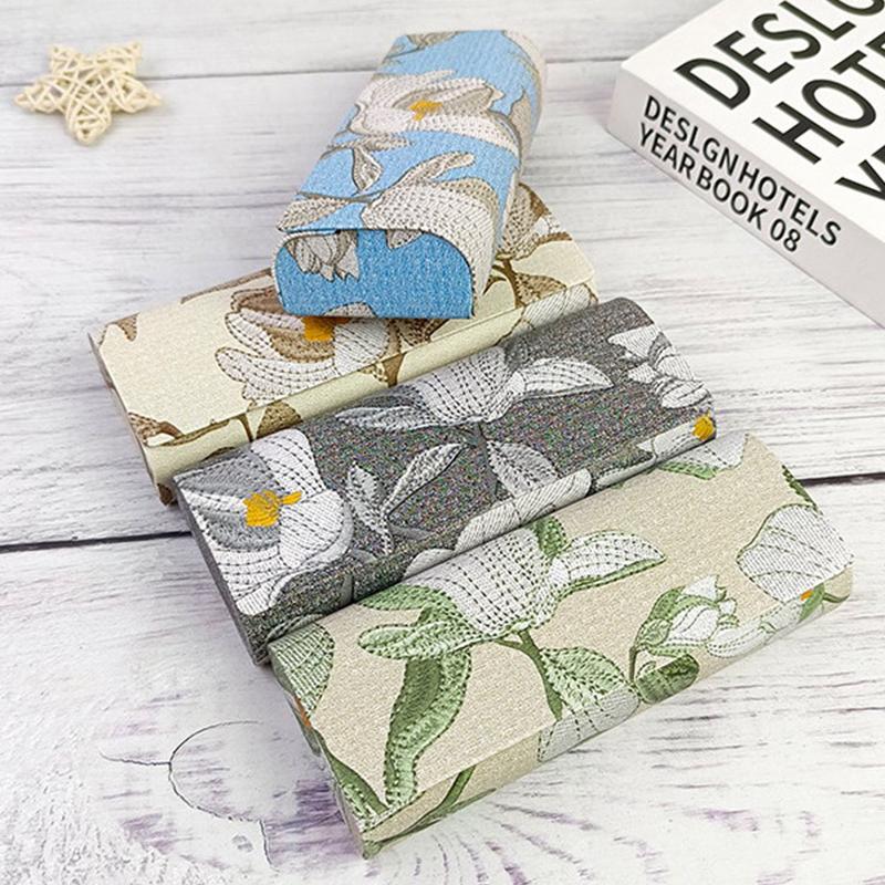 Простой портативный чехол для очков с цветочным принтом, магнитная присоска, ящик для хранения солнцезащитных очков для женщин и девочек, пылезащитный чехол для очков