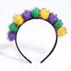 High Elastic Glitter Ball Hairbands Creative Mardi Gras Headdress Hair Hoop  for Holiday