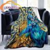 Animal Blanket Peacocks and Tigers  Print All Season Lightweight Plush Cozy Super Soft Luxury Couch Sofa Bed