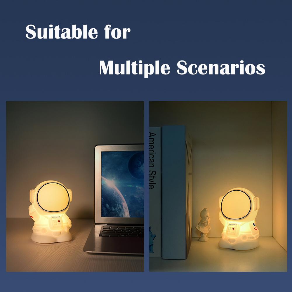 Светодиодный ночник с изображением астронавта, силиконовая лампа с зарядкой через USB, многоцветный окружающий свет, украшение дома для детского праздника