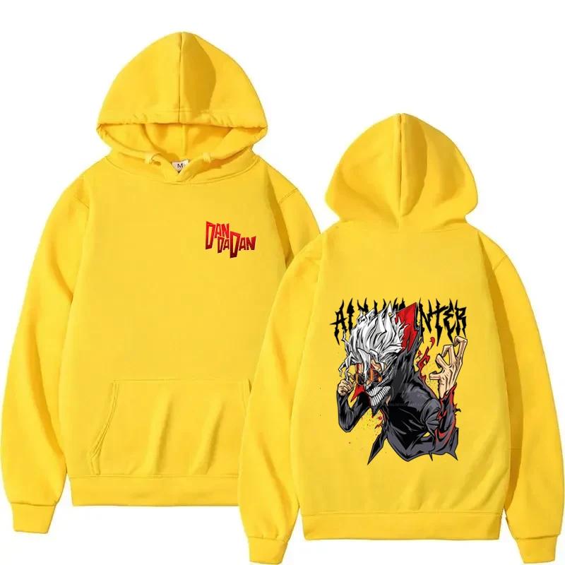Японское худи с принтом Dandadan Женское повседневное Харадзюку Хай-стрит Y2K С длинным рукавом Флисовое Осенне-зимнее Пуловер Толстовки