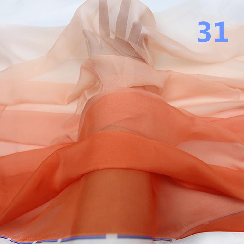 2M Ткань шифон градиентного цвета радуги в древнем стиле 30D органза тюль для DIY ханьфу свадебного платья сценического декора