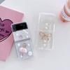 For Samsung Z Flip 4 Case 3d Bow Girl Transparent Folding Phone Case For Samsung Z Flip 3 5g Zflip4 Shockproof Hard Back Cover