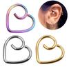 Unisex 316L Surgical Steel Sexy Heart Helix Cartilage Nose Ring Piercing 16G Hoop Earring Jewelry