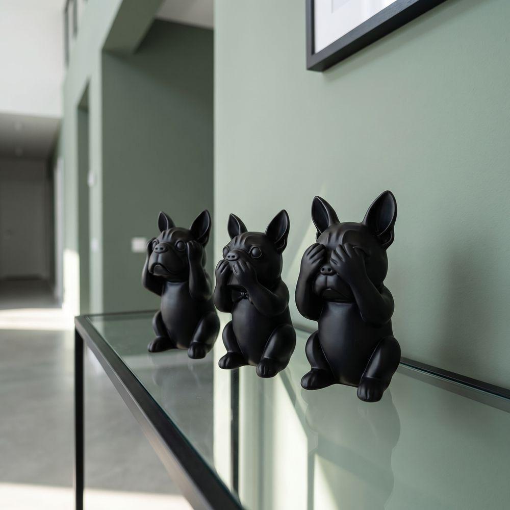 3pcs Animal Crafts Intelligent Dogs Statue Decorations Small Dog Sculpture Home Decor