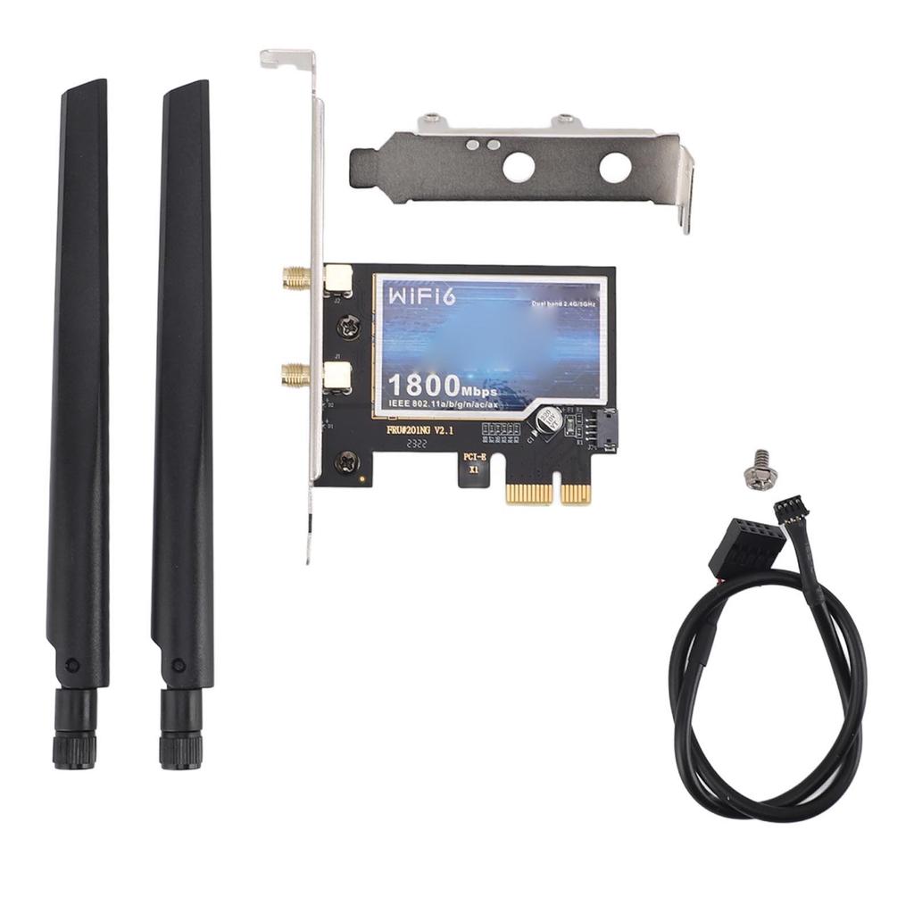 PCIE Wireless Network Card Desktop Dual Band Gigabit Network Card 1800Mbps PCIE Wireless Adapter for Desktop Computer