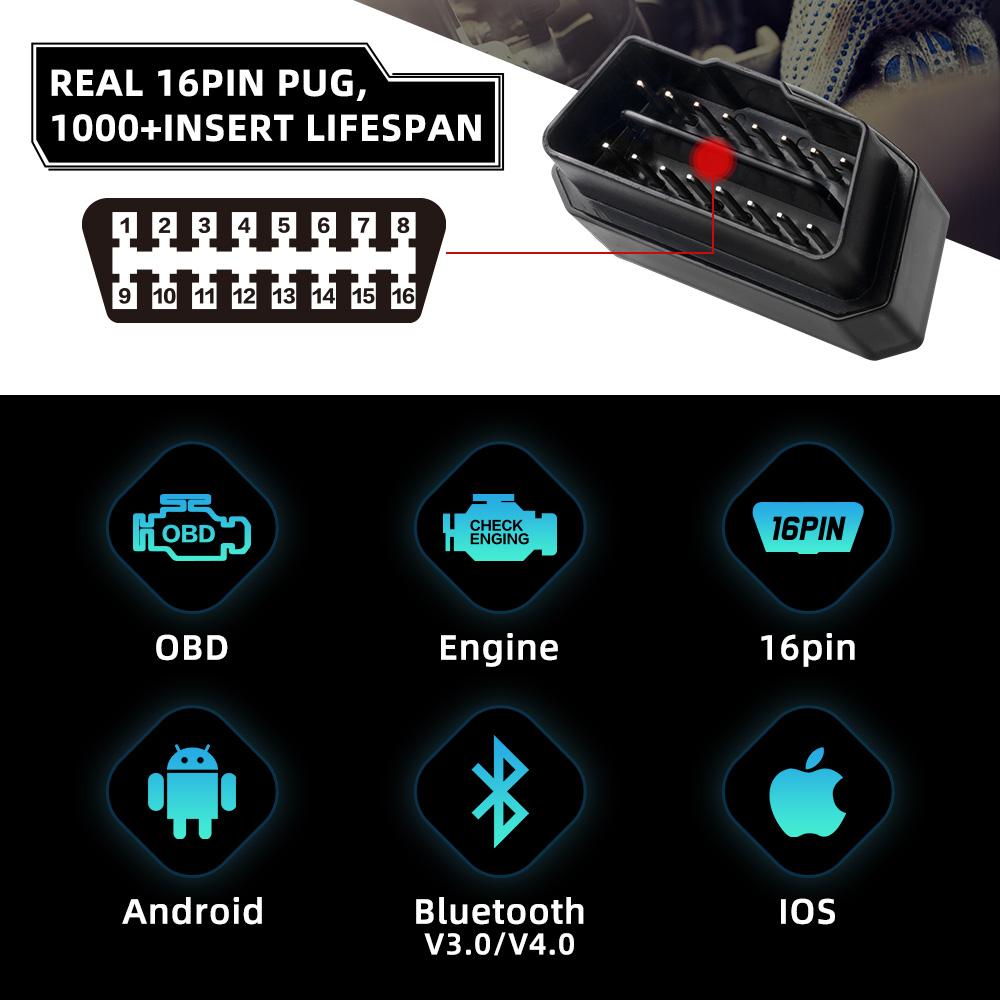 Vgate iCar pro Bluetooth 4.0 WiFi for IOS Android PC Auto Wake Up Elm327 OBDII Scanner Code Reader Car Diagnostic tool V2.1