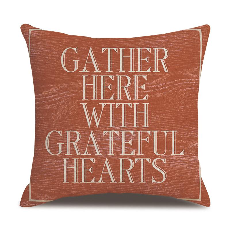 Подушка из льна на День благодарения, осенняя наволочка с принтом тыквы