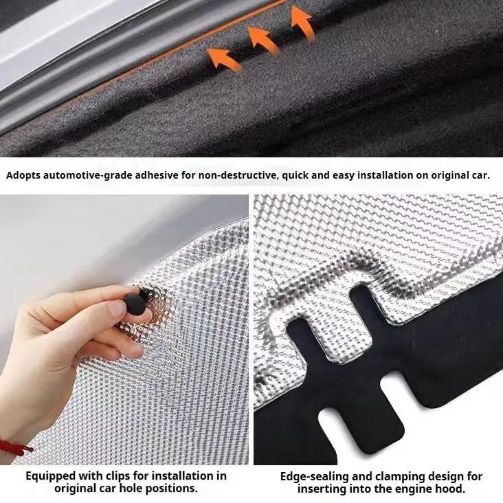 For BMW 3 Series G20 2020~2025 2024 Car Engine Hood Sound Pads Heat Insulation Cotton Covers Fireproof Carpets Auto Accessoriess Heat Shields 2