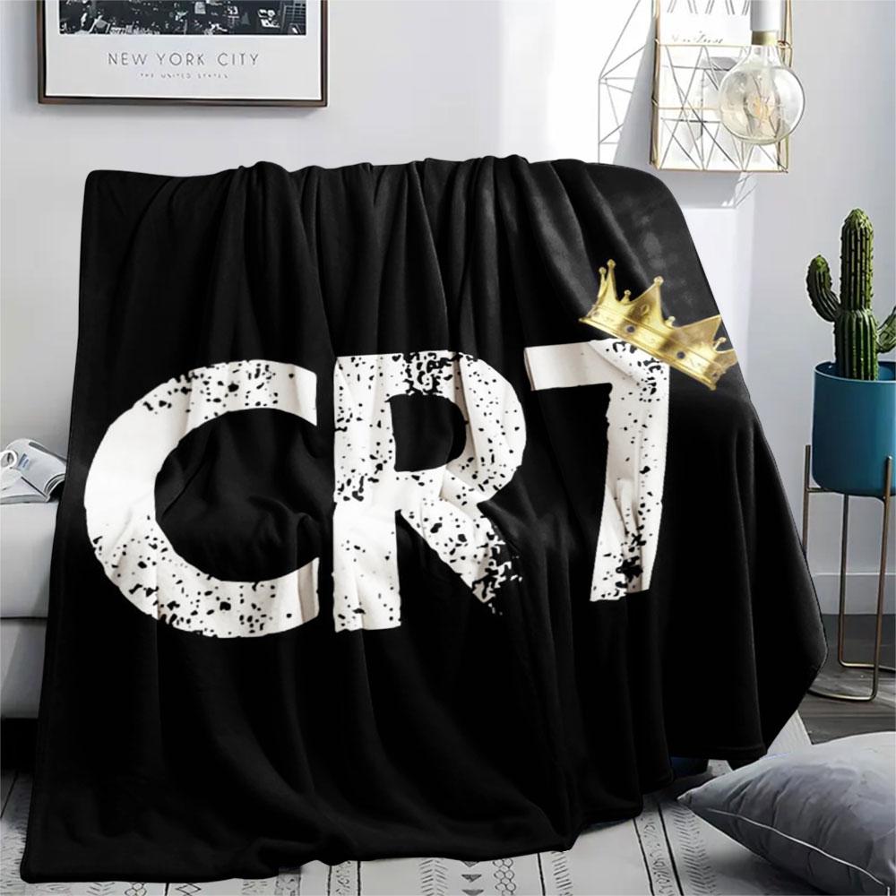 1PC CR7 Cristiano Ronaldo Patterned Flannel Blanket Suitable For All Seasons for Home Decor Warmth and Comfort Gifts Holiday Present