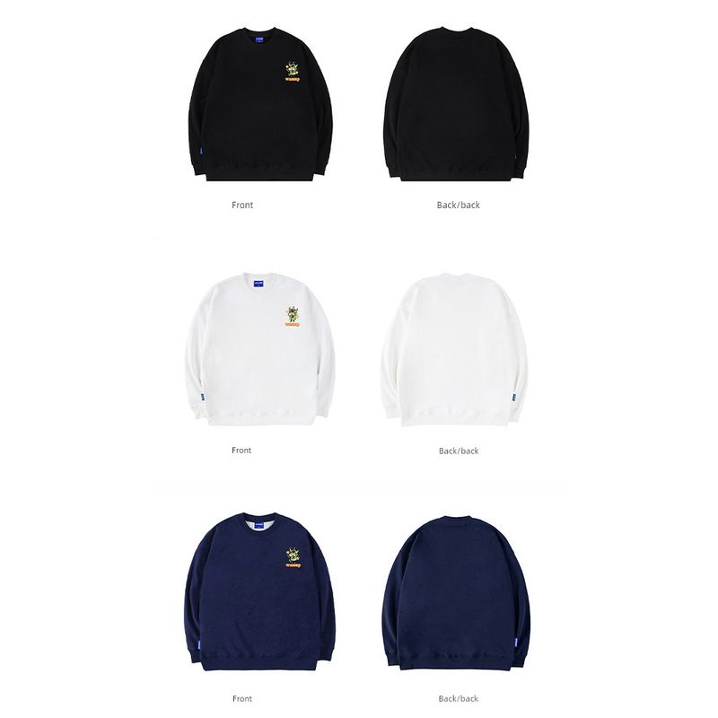 Wassup Trendy Brand Heavyweight Cartoon Shin-Chan Crewneck Sweatshirt for Men, New Autumn and Winter Fleece-Lined Loose Pullover Top