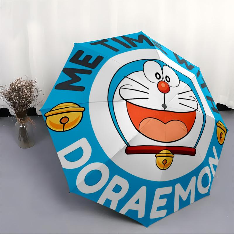 Автоматический складной зонт Doraemon Me Time с прочным железным каркасом, портативный компактный дорожный зонт для всесезонного использования, вечеринок 0807055