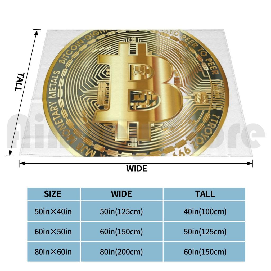 Плед Bitcoin Супер Мягкий Теплый Легкий Тонкий Деньги Биткоин Цифровые Деньги Подарки Торговля Биржа Фондовая Биржа