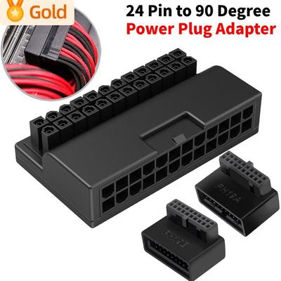 Переходник ATX 24 Pin на 90 градусов для штекера питания, разъемы кабелей питания материнской платы настольного ПК, модульные для кабелей питания